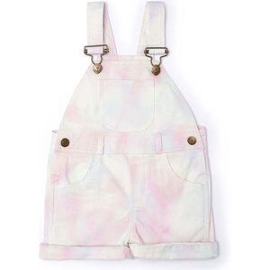 Dotty Dungarees Tie Dye Overalls Shorts in Rainbow | 6-12 Mos